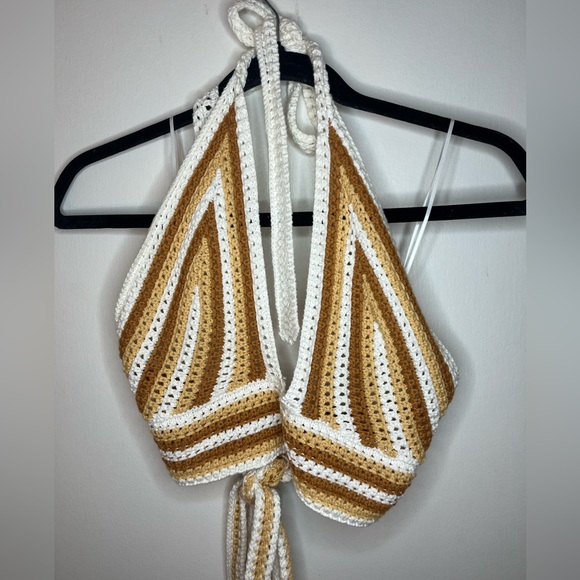 Crochet tie up crop top size small/medium - Picture 2 of 3